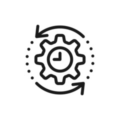 Agile process line icon. Fast speed quick time vector.