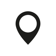 vector icon of simple forms of point of location. map pin icon or logo