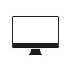 Computer monitor icon vector illustration. Tv or Pc.
