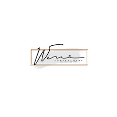 WI initial Signature logo template vector