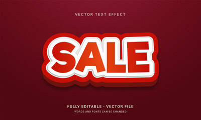 Sale text, 3d editable text effect Premium Vector