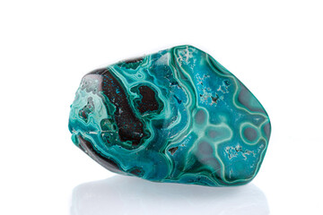 macro mineral stone Chrysocolla on a white background