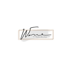 WO initial Signature logo template vector
