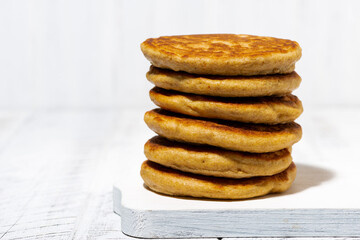 stack of corn pancakes