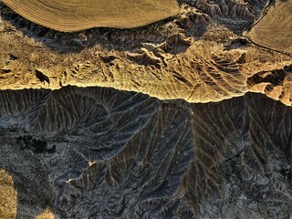 Vista aerea de Bardenas Reales, paisaje parecido al Grand Canyon