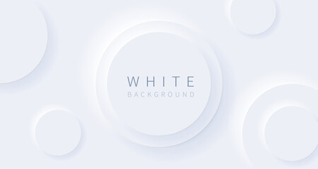White background banner with circles. 