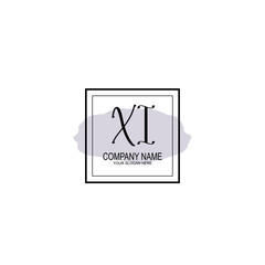 Letter XI minimalist wedding monogram vector