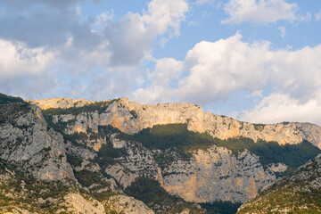 Fototapeta na wymiar The Gorges du Verdon and its mountains in Europe, France, Provence Alpes Cote dAzur, Var, in summer, on a sunny day.