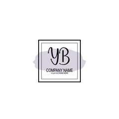 Letter YB minimalist wedding monogram vector