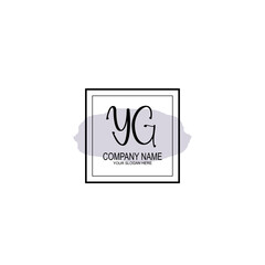 Letter YG minimalist wedding monogram vector