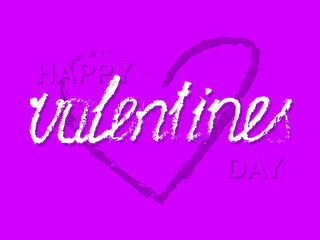 Vector graphics - beautiful bright pink greeting card with handwritten phrase - happy valentine's day. Holiday poster