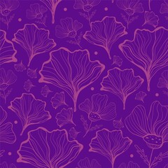 Doodle floral seamless pattern in trendy colors. Vector illustration.