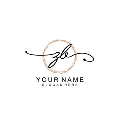 ZB initial Signature logo template vector