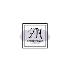Letter ZN minimalist wedding monogram vector
