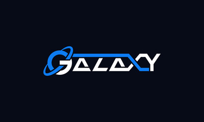 Galaxy typography logo design.