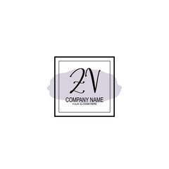 Letter ZV minimalist wedding monogram vector