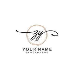 ZY initial Signature logo template vector