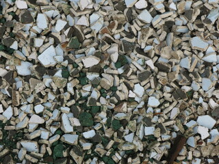 pieces of small broken colored tiles for the background