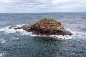 View from the beach of Foz, Spanish destination, town on the Cantabrian Sea coast, Galicia, Spain.
