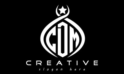 CDM three letters monogram curved oval initial logo design, geometric minimalist modern business shape creative logo, vector template