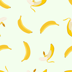 Fototapeta na wymiar Vector seamless texture witn bananas. Colorful seamless pattern for print or backgrounds