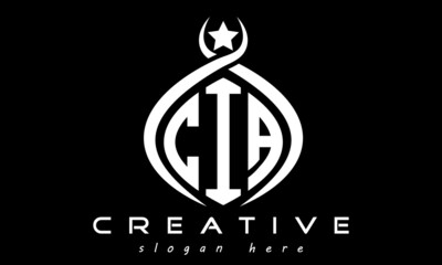 Fototapeta CIA three letters monogram curved oval initial logo design, geometric minimalist modern business shape creative logo, vector template obraz