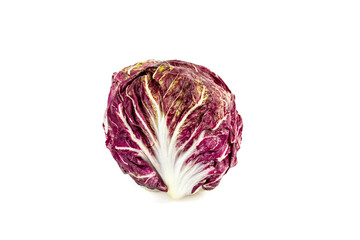 Obraz premium Freshly harvested radicchio or polorosso on isolated white background
