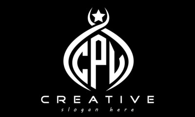 CPV three letters monogram curved oval initial logo design, geometric minimalist modern business shape creative logo, vector template