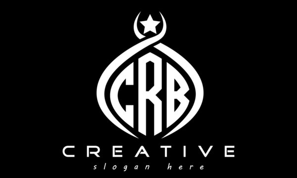 CRB three letters monogram curved oval initial logo design, geometric minimalist modern business shape creative logo, vector template