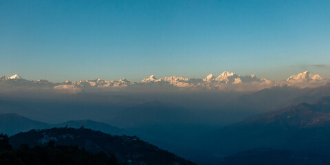 himalayan mountains sunset