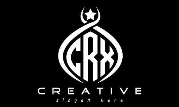 CRX three letters monogram curved oval initial logo design, geometric minimalist modern business shape creative logo, vector template