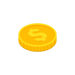 Coin icon in flat style. Money stack vector illustration on white isolated background. Cash currency sign business concept.
