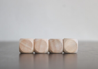 Fototapeta na wymiar empty wooden cube on wood bacground, copy space