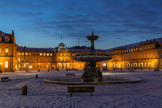New Castle on Schlossplatz Square, Stuttgart, Neckar Valley, Baden-Wurttemberg
