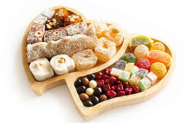 Traditional Turkish delight with hazelnut, pistachio and plain.