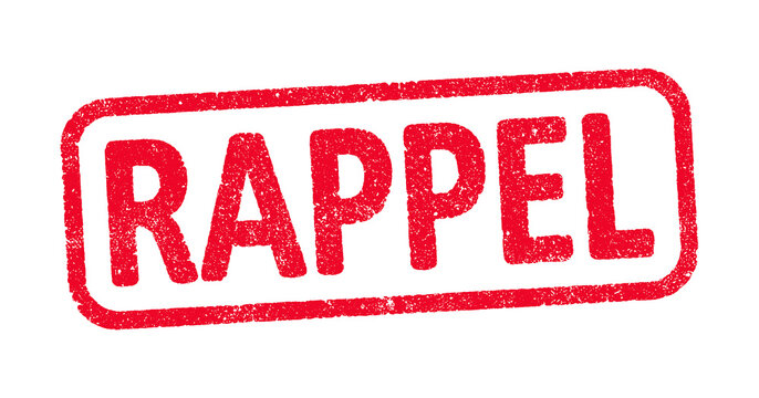 Le mot Rappel en tampon encreur rouge