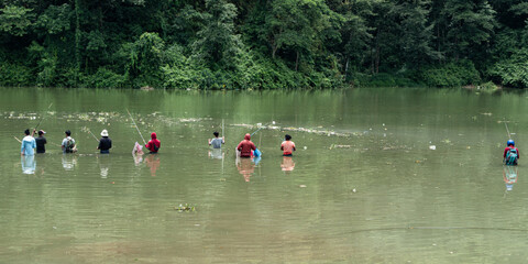 Fishing in the water