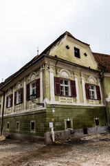 Exterior of a house near the Black church, between the streets Hans Benkner and Honterus court. Brasov, Romania.