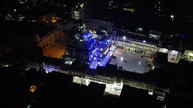 A drone shot of the famous Takht Sri Patna Sahib is a Gurdwara in the neighborhood of Patna Sahib India It was to commemorate the birthplace of Guru Gobind Singh
