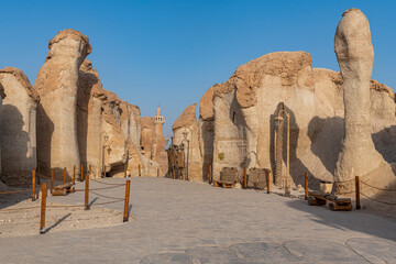 Entrance to the Al Qarah mountain, Al Ahsa (Al Hasa) Oasis, UNESCO World Heritage Site, Hofuf