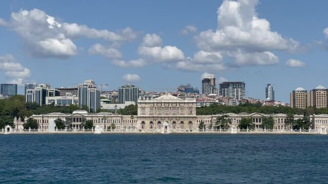 Dolmabah&ccedil;e Palace located in the Beşiktaş district of Istanbul, Turkey, on the European coast of the Bosporus strait, served as the main administrative center of the Ottoman Empire from 1856 to 1887.