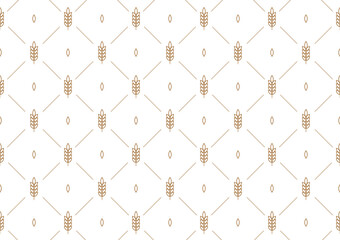 Naklejka premium Wheat pattern wallpaper. oat symbol. free space for text. rice sign. Rice pattern wallpaper.