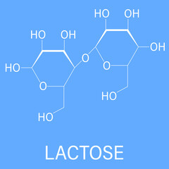 Fototapeta premium Lactose milk sugar molecule. Skeletal formula.