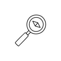 Discover Icon  in black line style icon, style isolated on white background