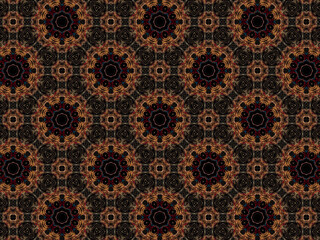 Luxurious and exquisite golden lace pattern on black background. Repeating pattern for glamourous textile/surface design.