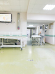 Abstract blurred image of hallway with bokeh for background usage