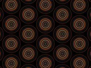 Luxurious and exquisite golden lace pattern on black background. Repeating pattern for glamourous textile/surface design.