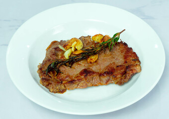 grilled meat with vegetables