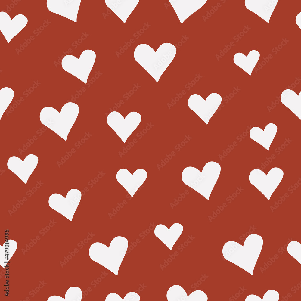 Poster black hearts on a red background. vector seamless pattern of hearts. valentine decor.