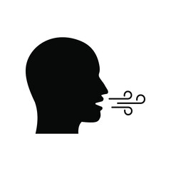 human breath flat icon
